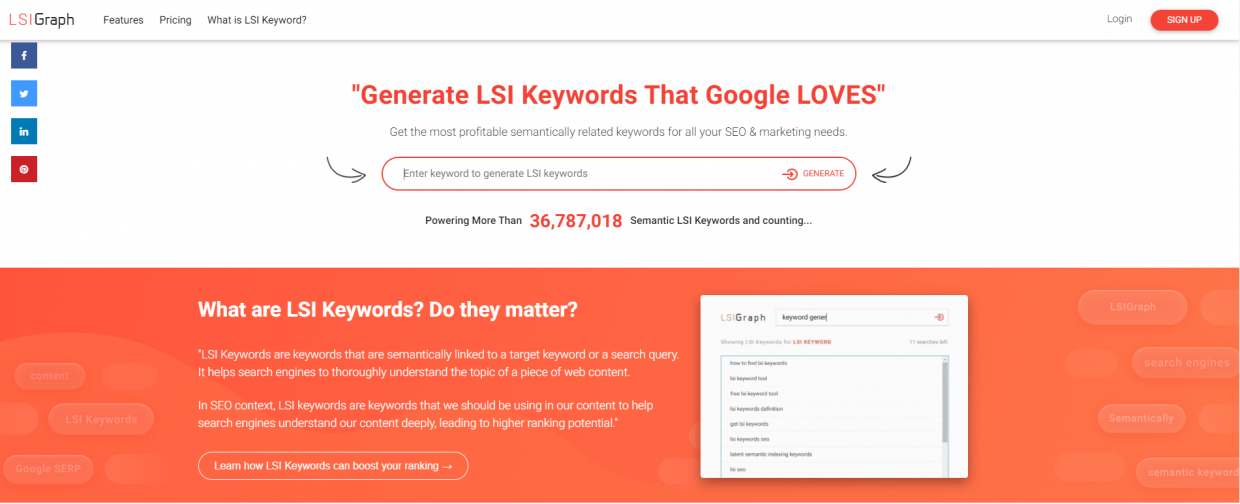 LSI keywords tool