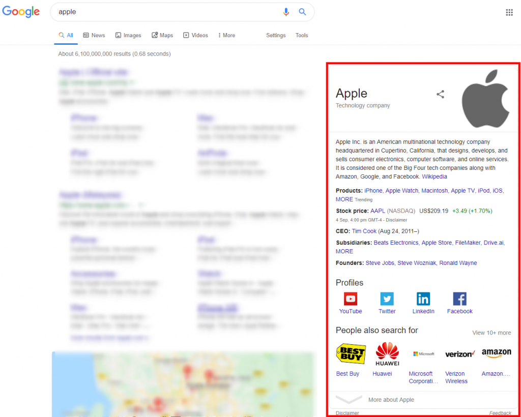 google knowledge graph - apple