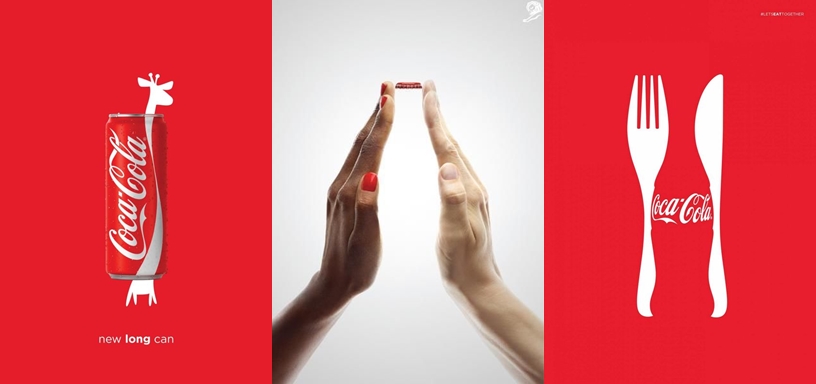 Example of Coke that uses visuals to attract attention of their target