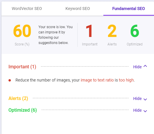 best free seo tool BiQ content intelligence word fundamental SEO