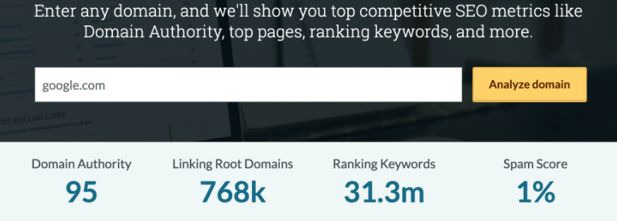 domain authority moz