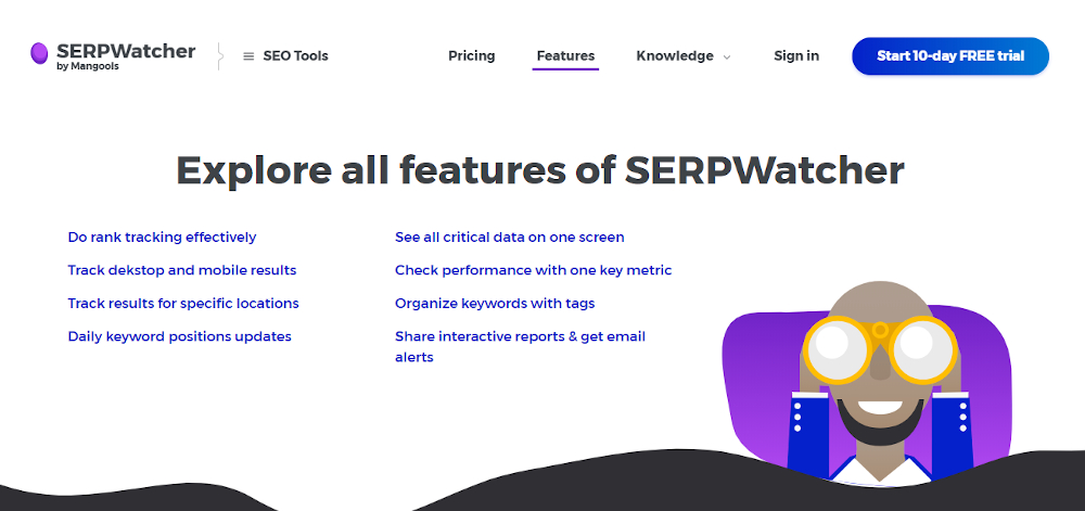 Description: SERPWatcher for checking Google keyword rankings