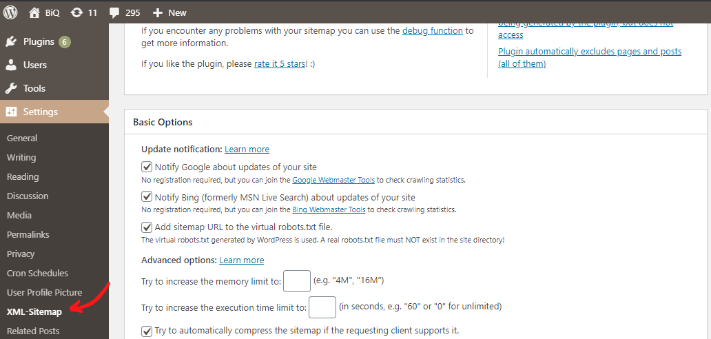 wordpress xml sitemap