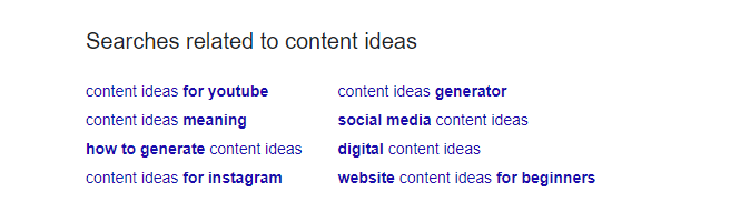 related searches for content ideas