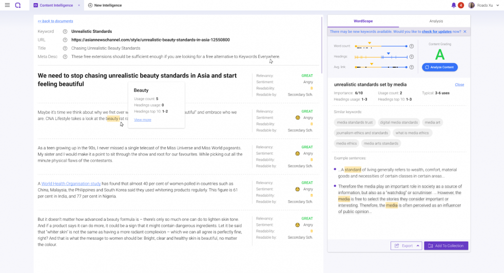 create linkable assets with BiQ Content Intelligence