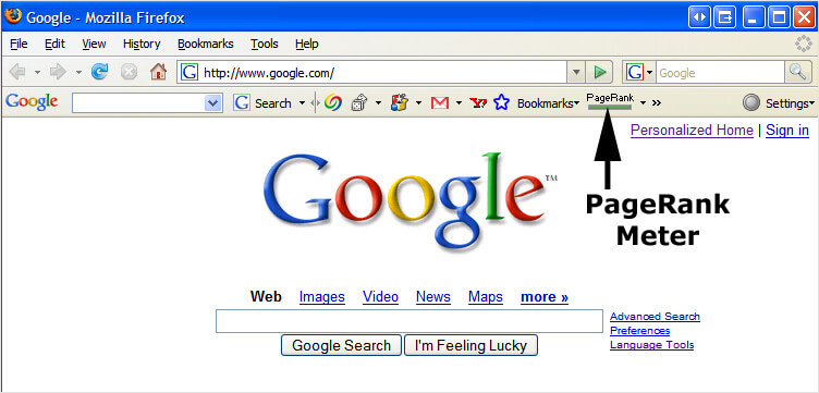 google pagerank toolbar