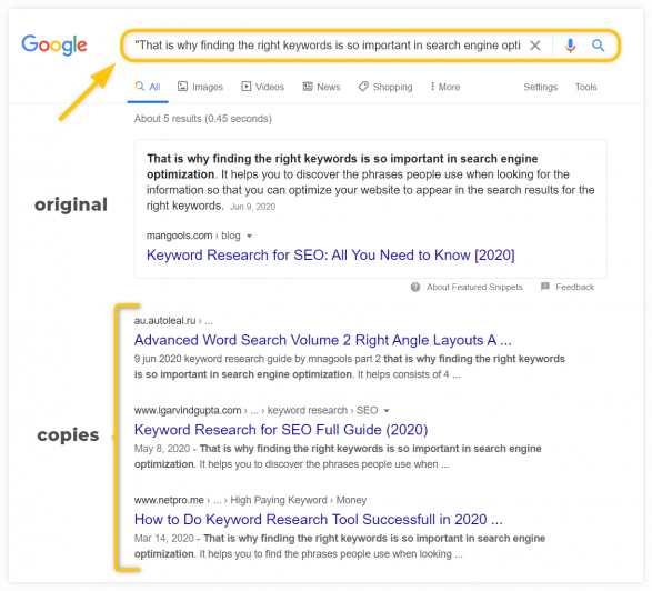 google advanced search operators - " "