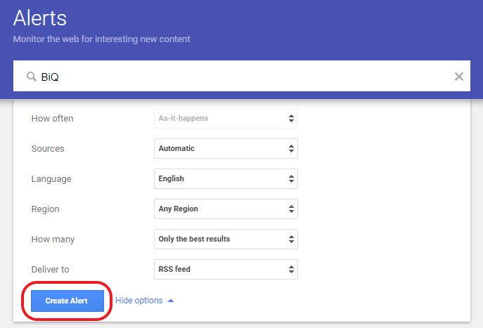 create google alerts