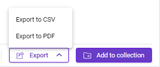 Export saved keywords to CSV or PDF