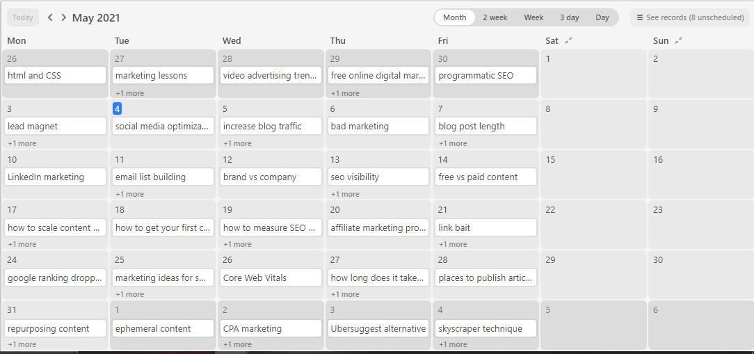 An essential tool bloggers should use is a content calendar.