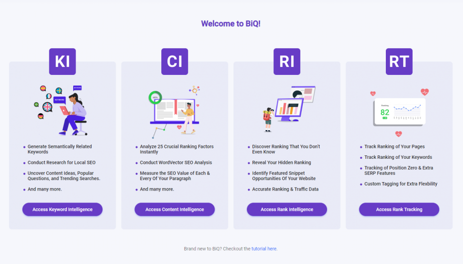 BiQ keyword research tool