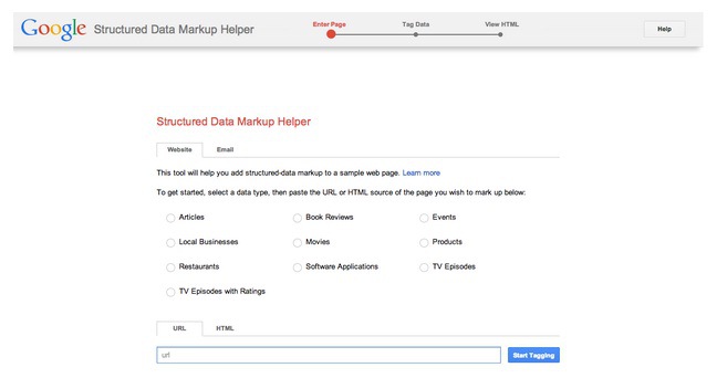 Google's Structured Data Markup Helper