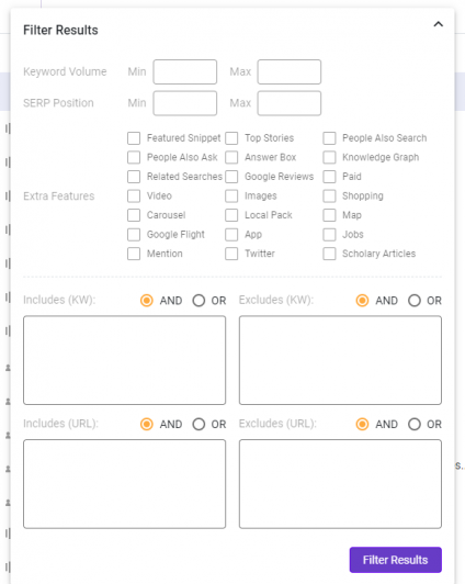 Use advance filter to filter out the SERP position you want to analyze