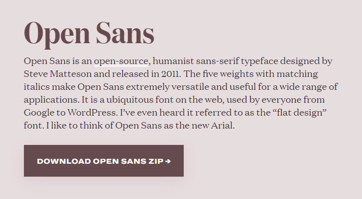 Best fonts for website - Open sans