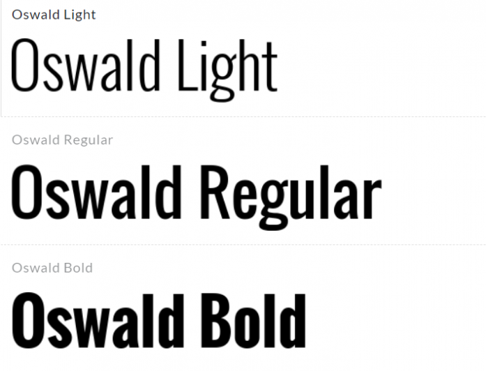 Best fonts for website - oswald