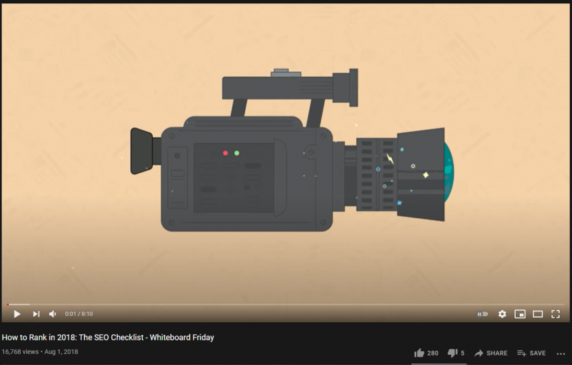 Video transcription example from Moz , showing the features of video seo