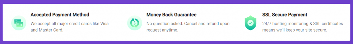Another pricing page best practices is to Offer a Money-Back Guarantee