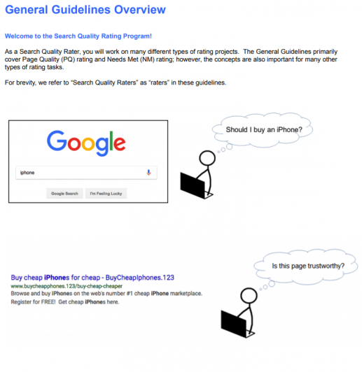 Google Search Quality Evaluator Guidelines