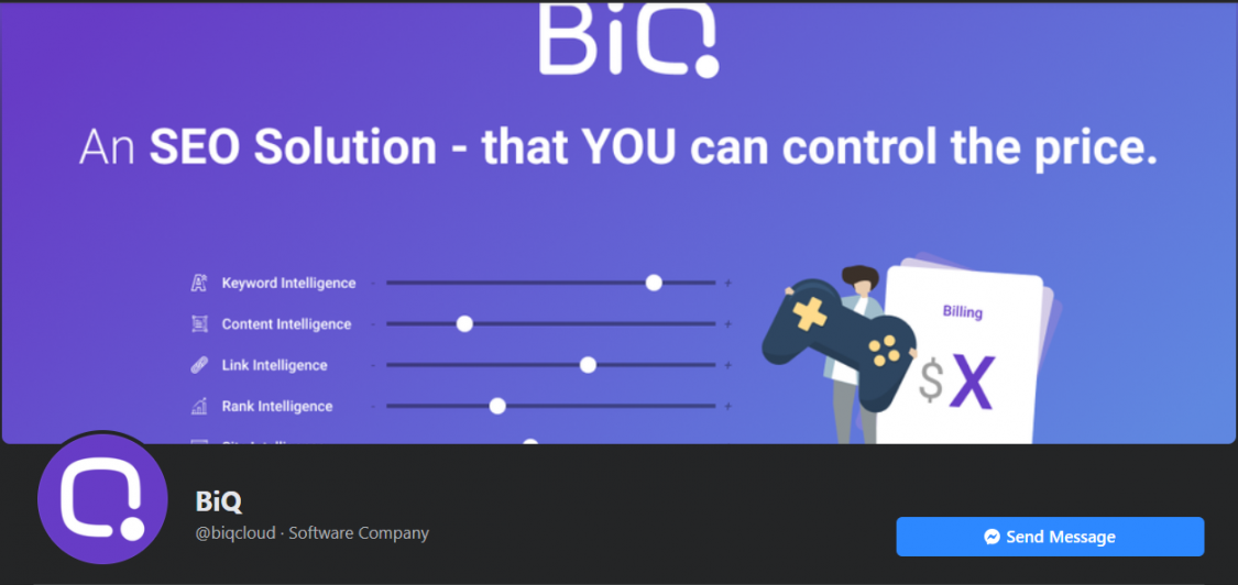 Screenshot of BiQ's facebook page