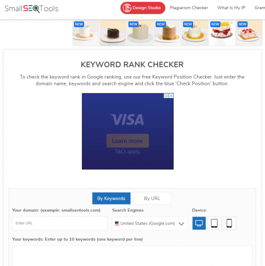 The seventh keyword ranking tool is Small SEO Tools (Keyword Position)