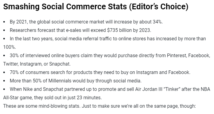 content marketing trends : social commerce