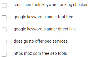 Long tail keywords found in BiQ Keyword Intelligence