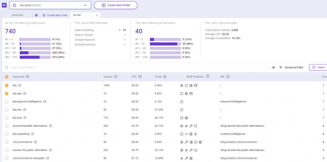 BiQ Rank Intelligence