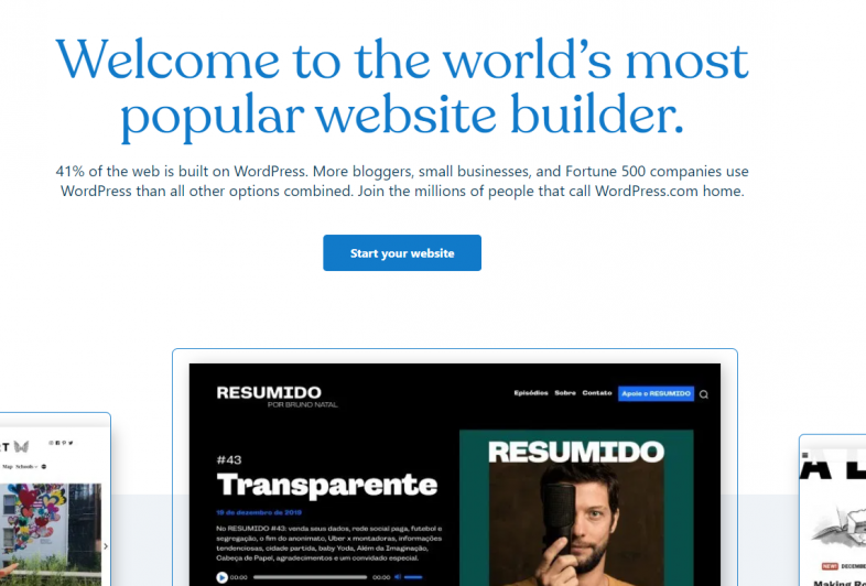 Wordpress homepage