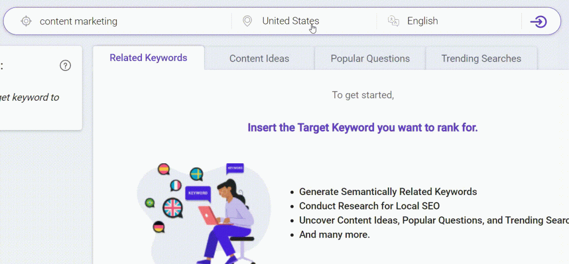 Use Keyword Intelligence to find  related keywords