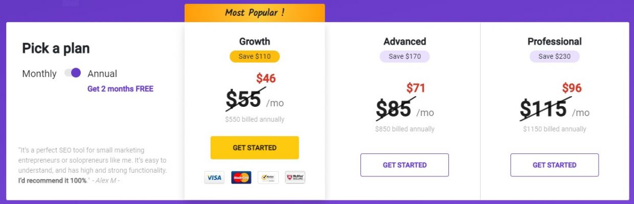 Highlight the Plan You Want People to Buy pricing page best practices