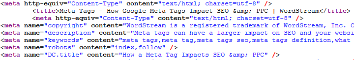 HTML tags for SEO - meta description tag