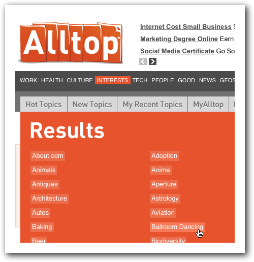 Blogger outreach tool - Alltop