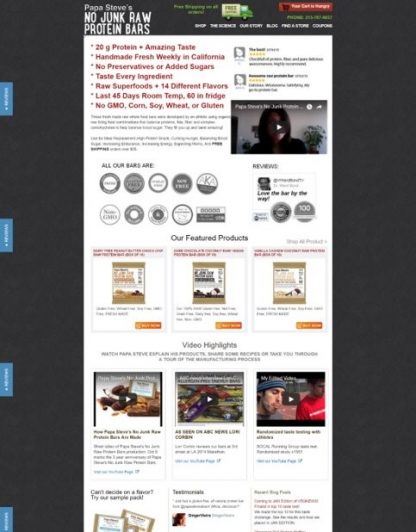packed website design example