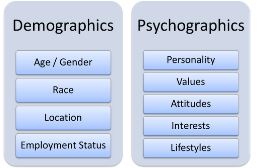 Targeting based on demographics and psychographics