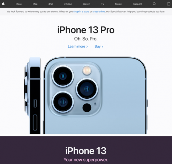 best website design examples - Apple