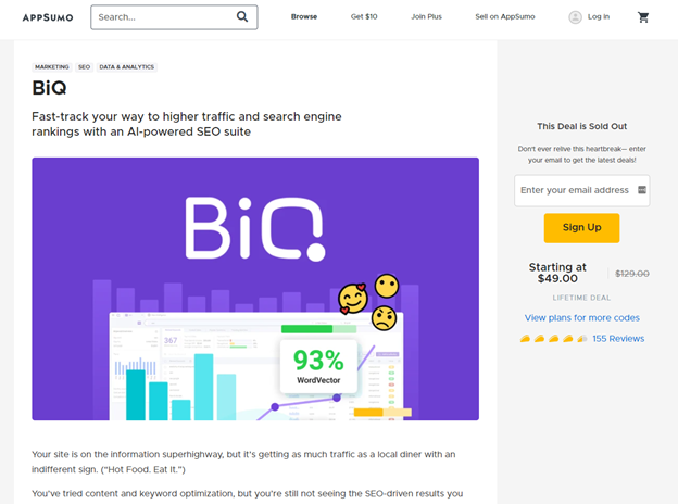 Create a landing page to promote webinar. Example from BiQ x Appsumo collaboration