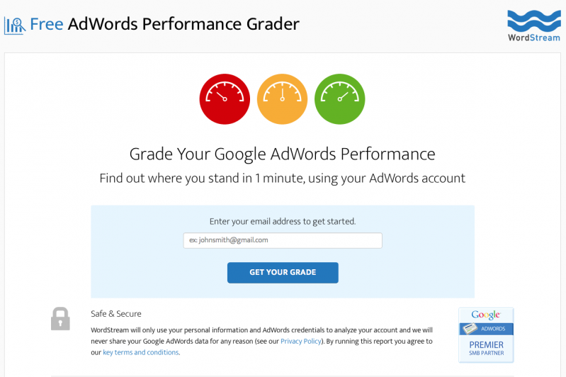 Wordstream Adwords Performance Grader